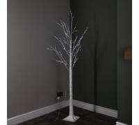 Samuel Alexander 1.8M (6Ft) Light Up White Christmas Birch Tree With 80 Ice White Leds