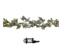 Samuel Alexander 1.8m Frosted Pine Needle Christmas Garland with 120 Warm White LEDs in Green Samuel Alexander Green