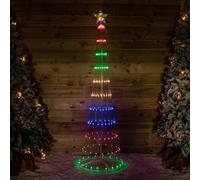Samuel Alexander 1.8M Light Up Christmas Cone Tree With 220 Multi Coloured Leds And Timer Function