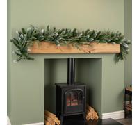 Samuel Alexander 1.8m Premier Christmas Artificial Fairmont Fir Snow Tipped Plain Green Garland Samuel Alexander Green