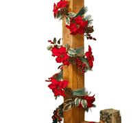 Samuel Alexander 1.8m Red & Green Poinsettia Garland with Pinecones & Foliage Samuel Alexander Red