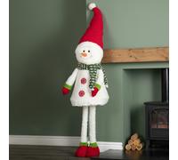 Samuel Alexander 1.8m Tall Extendable Plush Snowman Decoration with Telescopic Legs