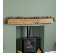 Samuel Alexander 1.90m Festive Garland with Green Seasonal Leaves and Red Berries