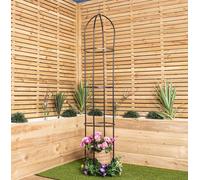 Samuel Alexander 1.9m Metal Garden Patio Obelisk Trellis for Climbing Plants in Black Samuel Alexander Black