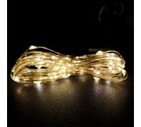 Samuel Alexander 100 Led 5M Microbrights Indoor Outdoor Christmas Multi Function Battery Operated Lights With Timer On Pin Wire In Warm White
