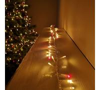 Samuel Alexander 1000 LED 25m Indoor Outdoor Christmas Multi Function Mains Operated String Lights with Timer & Clear Cable in Red & Vintage Gold Samuel Alexander Multicolor