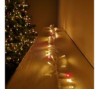 1000 LED 25m Premier TreeBrights Indoor Outdoor Christmas Multi Function Mains Operated String Lights with Timer & Clear Cable in Red & Vintage Gold