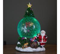Samuel Alexander 10Cm Battery Powered Musical Tree Santa Spin Snowsphere With Colour Changing Leds