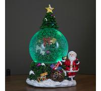 Samuel Alexander 10cm Battery Powered Musical Tree Santa Spin Snowsphere with Colour Changing LEDs
