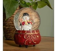 Samuel Alexander 10cm Red Wind up Musical Snow Sphere with Snowman Scene