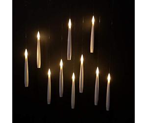 Samuel ALEXANDER 10pcs Premier 15cm Floating White Static Flicker Battery Candle with Remote Control in Warm White