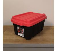 Samuel Alexander 11L Black And Red Small Tuff Stackable Storage Box With Lid And Carry Handles