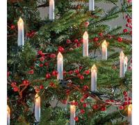 Samuel Alexander 12m Set of 50 Christmas Tree Light Candles with Warm White LEDs and Timer Function