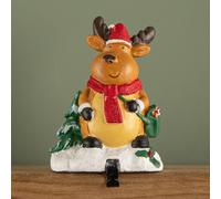 Samuel Alexander 13cm Premier Christmas Stocking Hanger Decoration in Reindeer Design in Brown Samuel Alexander Brown