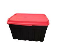Samuel Alexander 140L Black & Red Tuff Stackable Storage Box with Lid & Carry H&les Samuel Alexander Black