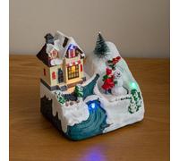 Samuel Alexander 14Cm Animated Frostys Snow Led Village Scene Christmas Decoration