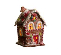 14cm Battery Operated Light up Gingerbread Candy Cottage with Warm White LEDs Samuel Alexander Multi One Size