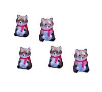 Samuel Alexander 14cm Set of 5 Light up Fox Ornaments with 40 Cool White LEDs in Brown Samuel Alexander Brown