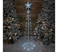 Samuel Alexander 150Cm (5Ft) White Metal Maypole Tree With 106 Rainbow Led Wire Lights And Remote