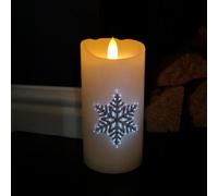 Samuel Alexander 15Cm Battery Operated Glitter Snowflake Dancing Led Candle Christmas Decoration With Thick Lines