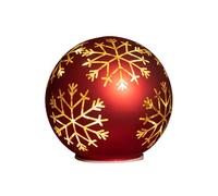 Samuel ALEXANDER 15cm Battery Operated Light up Snowflake Glass Ball in Red with Warm White LEDs
