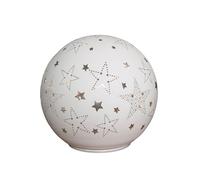 Samuel ALEXANDER 15cm Battery Operated Light up Star Glass Ball in White with Warm White LEDs