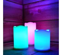 Samuel Alexander 15Cm Premier Set Of 3 Battery Operated Multi Pastel Colour Changing Led Candles