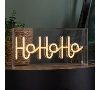 Samuel Alexander 15Cm X 30Cm Light Up Christmas Ho Ho Ho Neon Flex Sign With Warm White Leds