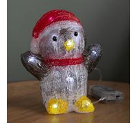 Samuel Alexander 16Cm Battery Operated Light Up Christmas Ice Penguin With 12 Cool White Leds