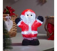 Samuel Alexander 16Cm Battery Operated Light Up Christmas Ice Santa With 12 Cool White Leds
