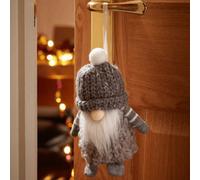 Samuel Alexander 16Cm Grey Gonk With Bobble Hat Hanging Christmas Pendant Decoration