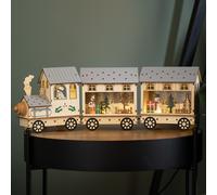 Samuel Alexander 16cm LED Battery Operated Indoor Wooden Christmas Train & Carriages Scene Samuel Alexander Multicolor
