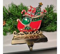 Samuel Alexander 16Cm Premier Present Filled Sleigh Christmas Stocking Hanger In Red And Green
