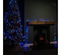Samuel Alexander 16m 200 LED SupaBrights Multi-Action Christmas String Lights with Timer in Blue, Red & White on Clear Cable Samuel Alexander Multicolor