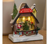Samuel Alexander 17cm Light up Santa's Grotto Moving Musical Christmas Scene Samuel Alexander Multicolor