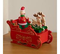 Samuel Alexander 17Cm Musical Santa Sleigh With Moving Reindeer