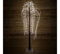 Samuel Alexander 180Cm Brown Flocked Willow Tree 600 Led Warm White Garden Christmas Decoration