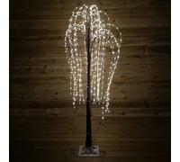 Samuel Alexander 180cm Brown Flocked Willow Tree 600 LED Warm White Garden Christmas Decoration