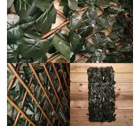 Samuel Alexander 180Cm X 60Cm Artificial Fence Garden Trellis Privacy Screening Indoor Outdoor Wall Panel - Ivy Leaf