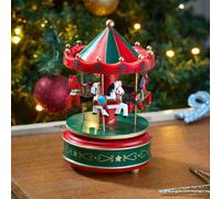 Samuel Alexander 18cm Wind Up Musical Carousel Indoor Christmas Decoration