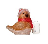 Samuel Alexander 19Cm Battery Operated Light Up Acrylic Christmas Robin Decoration With 24 White Leds