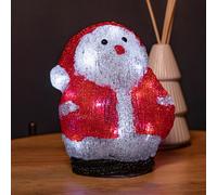Samuel Alexander 19Cm Battery Operated Light Up Acrylic Christmas Santa Decoration With 16 Ice White Leds