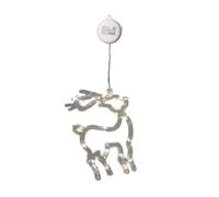 Samuel ALEXANDER 19cm Battery Operated Light up Christmas Reindeer Window Decoration with Warm White LEDs