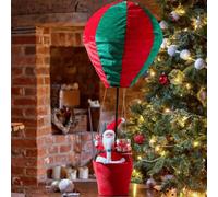 Samuel Alexander 1M Large Red And Green Santa's Hot Air Balloon Hanging Christmas Decoration