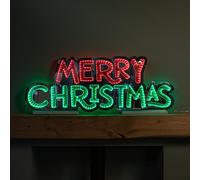 Samuel ALEXANDER 1m Light up Merry Christmas Infinity Light Decoration with Red and Green LEDs