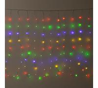 Samuel Alexander 1M X 2M Twotone Warm White & Multi-Coloured Curtain Net With 200 Leds