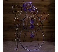 Samuel Alexander 1M X 78Cm Light Up Standing Christmas Snowman With 390 Multi Coloured Leds