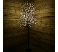 Samuel Alexander 2.1m 7ft Outdoor Black Micro Dot Christmas Blossom Tree with 1300 Warm White LED