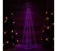 Samuel Alexander 2.1m Light up Christmas Pyramid Cone Tree with 580 Multi-Action Rainbow LEDs