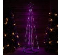 Samuel ALEXANDER 2.1m Light up Christmas Pyramid Cone Tree with 580 Multi-Action Rainbow LEDs